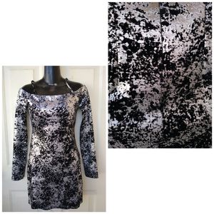 Forever 21 Contemporary Velvet Splash Paint Dress 80's Y2K Contemporary Party